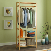 Simple coat rack bamboo combination wardrobe simple modern multi-storey bedroom storage clothes rack hangers floor