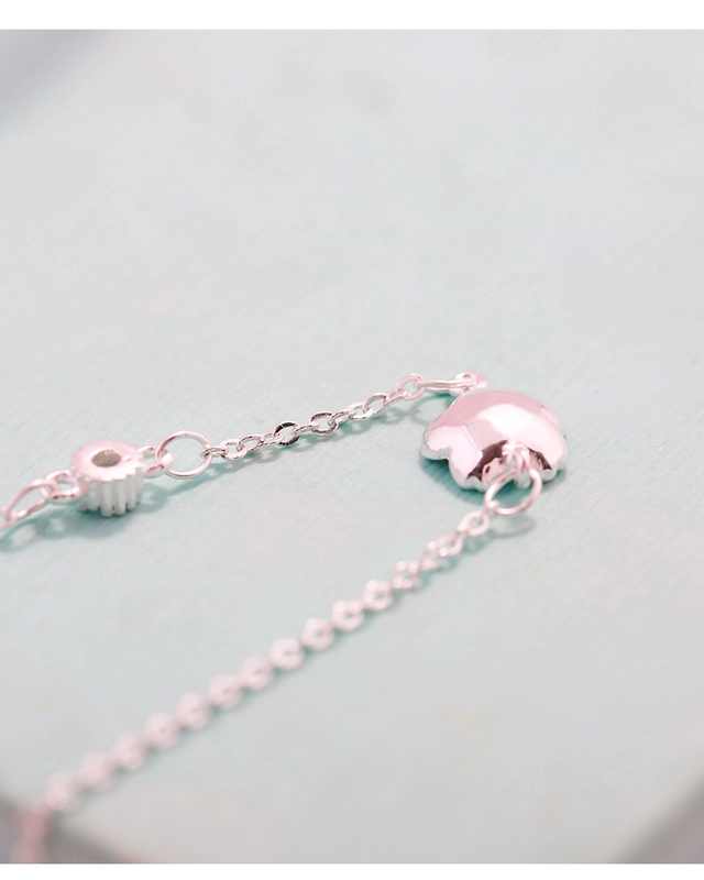 Hồng cherry blossom flower bracelet bạc tươi nữ sinh viên đồ trang sức đơn giản Hàn Quốc phiên bản của Nhật Bản và Hàn Quốc cá tính Sen Sở của dòng của bạn gái