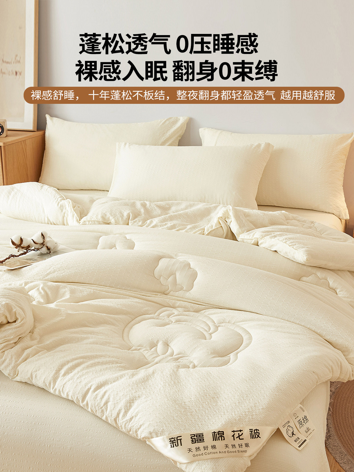 Xinjiang Cotton Quilt, Winter Quilt, Thickened Warm Cotton Quilt Core, 5kg Single/Double Spring and Autumn Quilt, Suitable for All Seasons