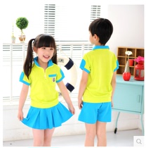 2016 new kindergarten garden clothes summer clothes mens and womens sports class clothes primary school students short-sleeved school uniforms spring and summer wholesale