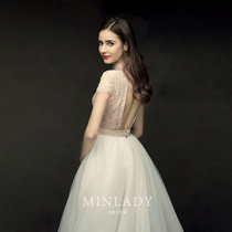 Austin wedding dress 2021 new bride retro heavy industry Hepburn wind super fairy two wear French light wedding dress