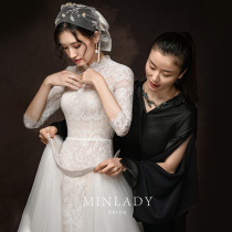 Lena satin wedding dress 2021 new bride fishtail simple retro Hepburn two wear thin light wedding dress