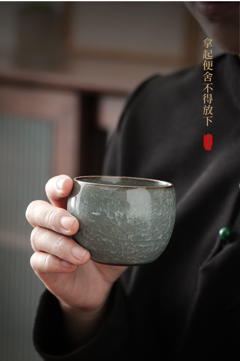 Zeng, Guangxu celadon ice to crack my heart light kung fu tea cup tea cup master cup of household ceramic sample tea cup individuals