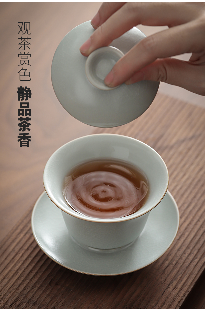 Open the slice your up to raise three tureen your porcelain ceramic cup tea bowl to bowl kung fu tea tea bowl