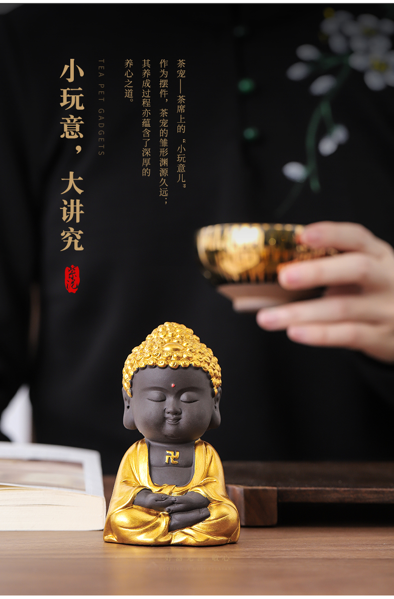 Undressed ore purple sand tea pet paint Buddha furnishing articles can play a ceramic tea set tea sets tea tea accessories home furnishing articles