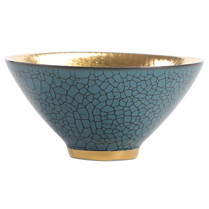 Gold hat cup tea master cup of turtle grain cup tea sample tea cup Gold jinzhan cup kung fu tea cups ceramic bowl