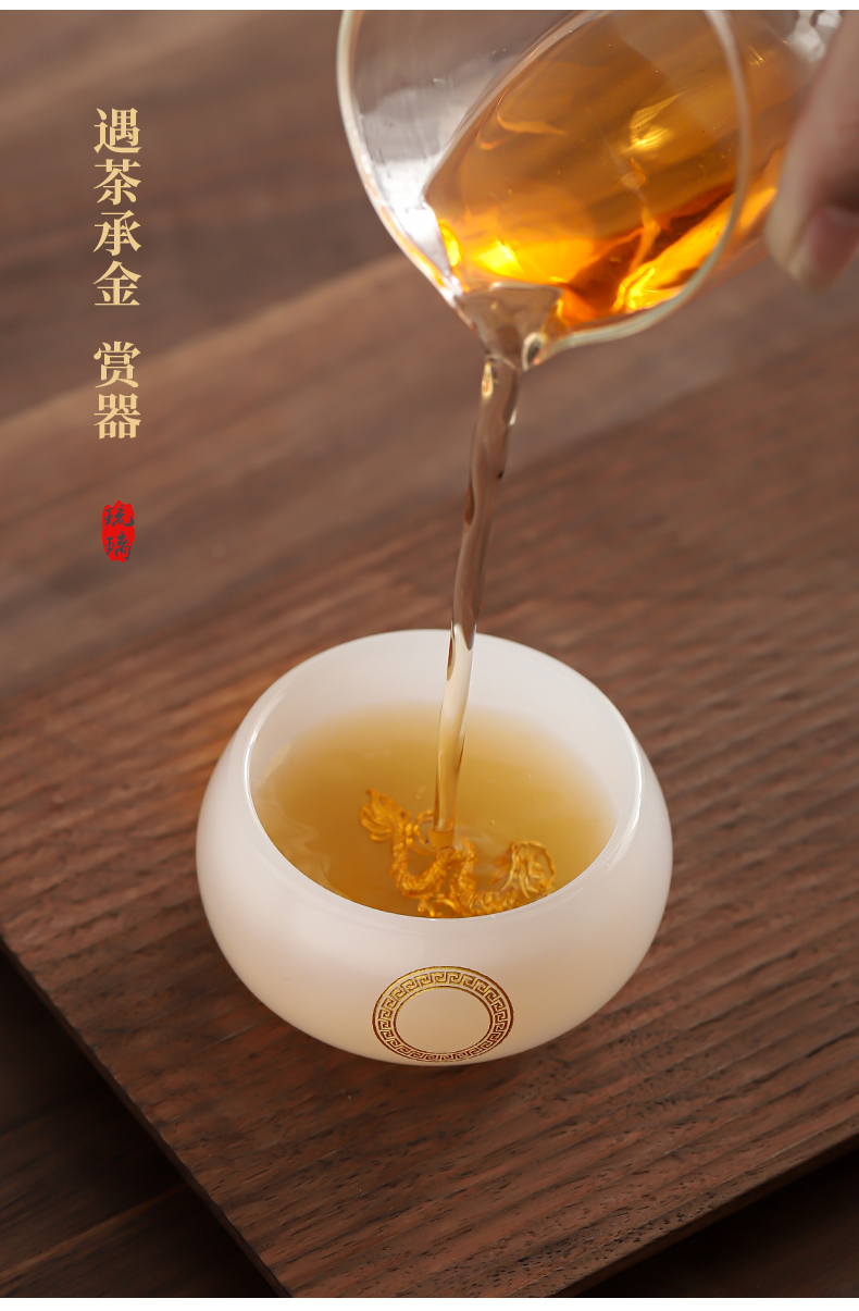 Coloured glaze with silver trim master cup kunfu tea sample tea cup jade porcelain tea cup personal cup silver cup support lettering