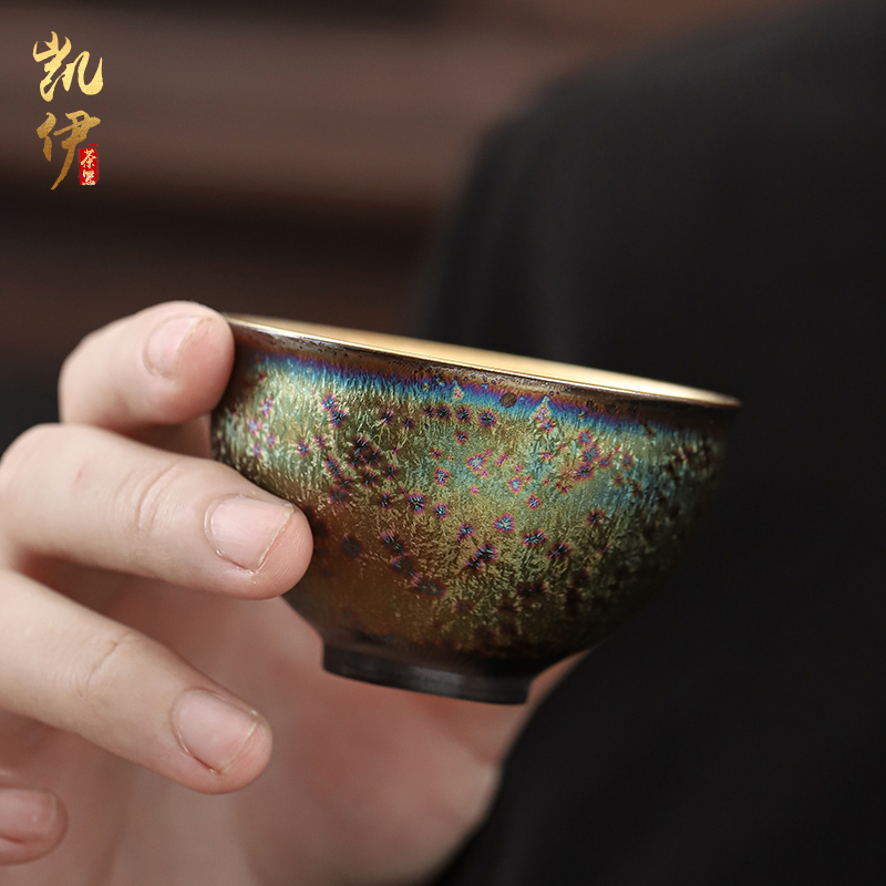Manual fine gold colorful variable sample tea cup single glass ceramic cups of tea to use the master cup kung fu tea cups