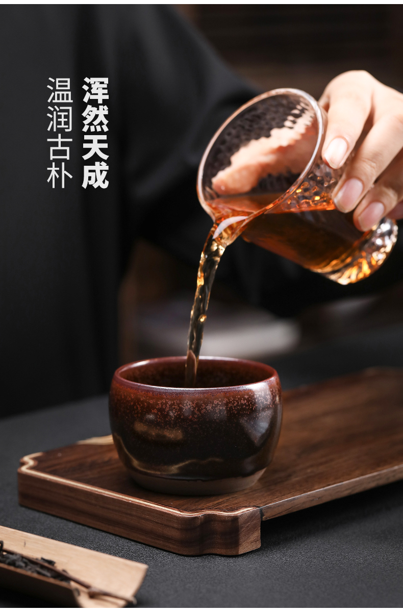 For li into pure manual pull embryo firewood zen ji cup coarse pottery cups personal single cups of tea cup, ceramic tea set the master