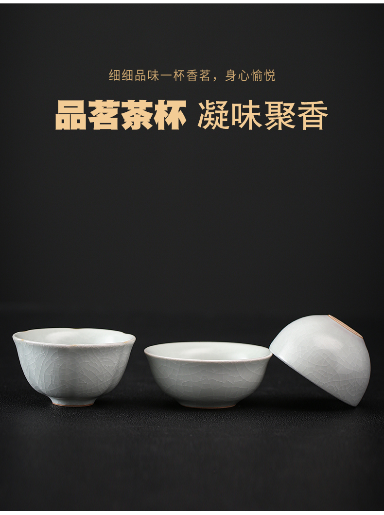 Holly your up kung fu tea sets three cups to tureen whole household jingdezhen ceramic ice crack glaze manually