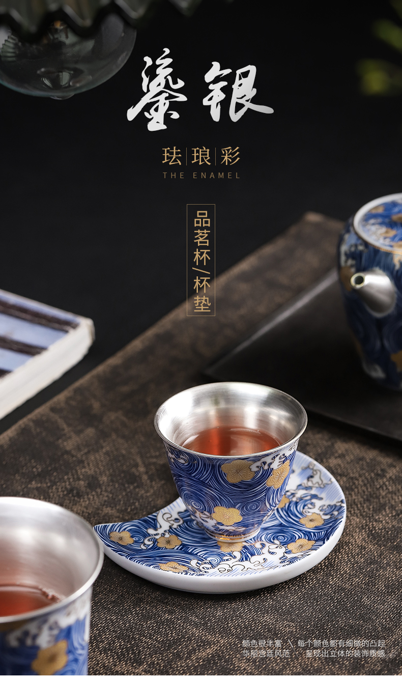 Enamel playmates toys empty coppering. As 999 silver cup of jingdezhen ceramic sample tea cup tea master cup personal cup silver cup