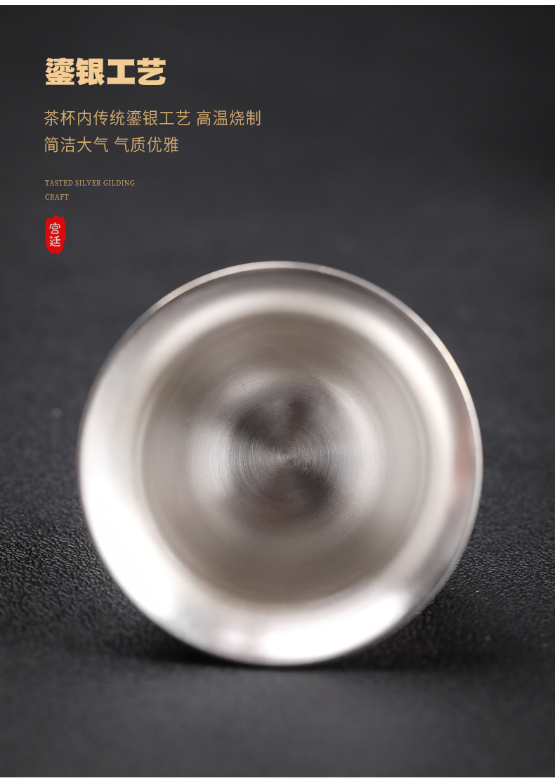 Colored enamel coppering. As longfeng sample tea cup silver cup silver cup of jingdezhen ceramics master kung fu tea tea cup