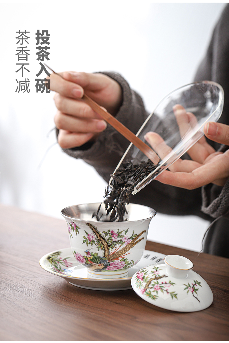 The Future tasted silver gilding kung fu tea sets jingdezhen ceramic tea set silver home office tea tureen gifts