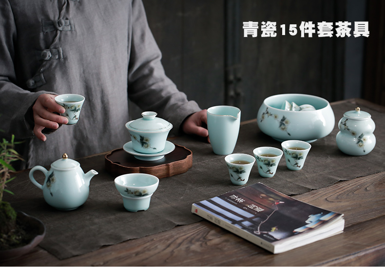 Celadon fuels the kung fu tea sets the teapot big household jingdezhen ceramic tea sets tea tea cups