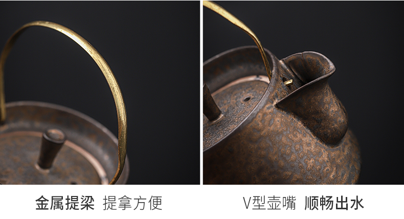 Gold temperature heating ceramic tea set home warm tea ware alcohol based heating kettle, tea, heat preservation in winter