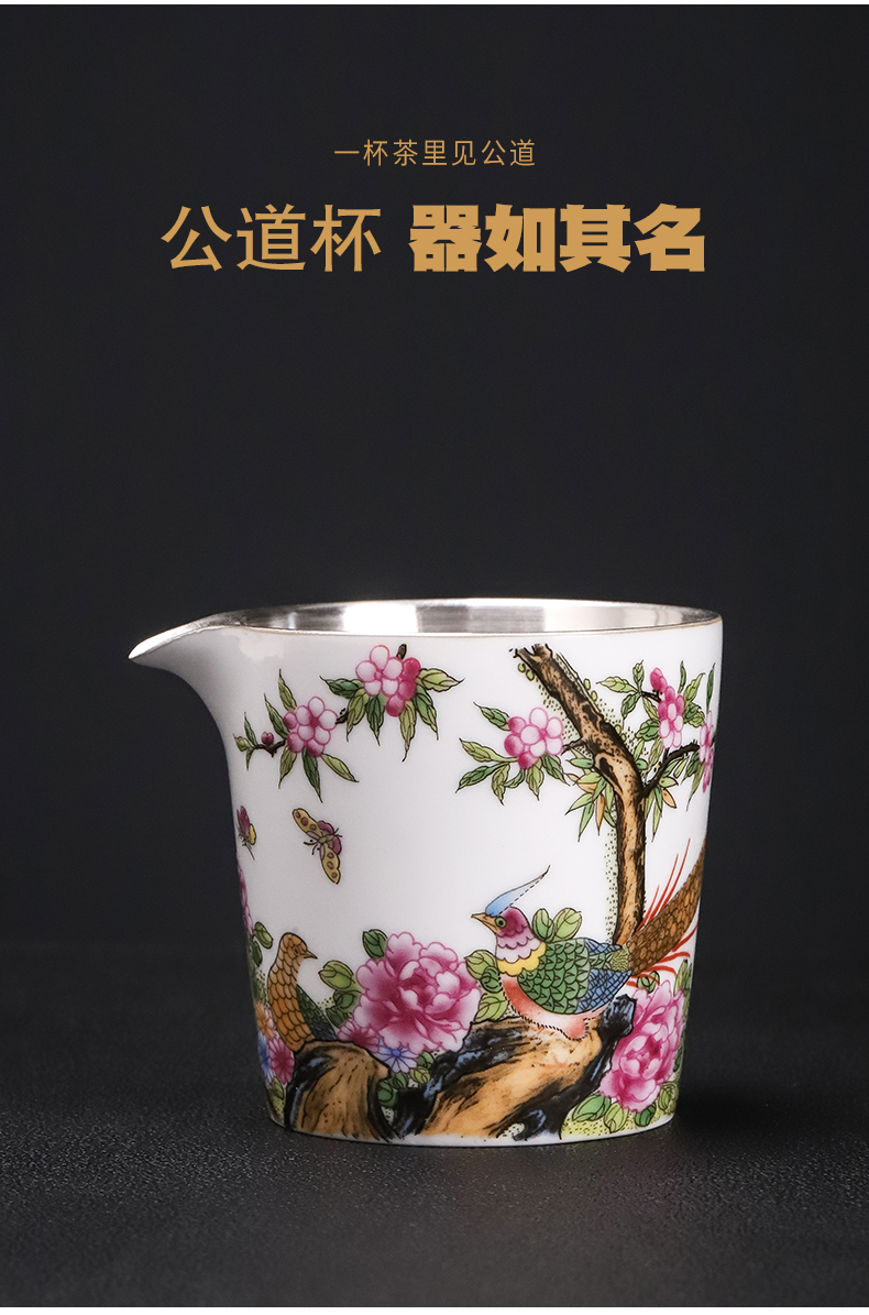 Colored enamel coppering. As silver 999 jingdezhen ceramic fair keller cup points have a cup of tea sea tea tea