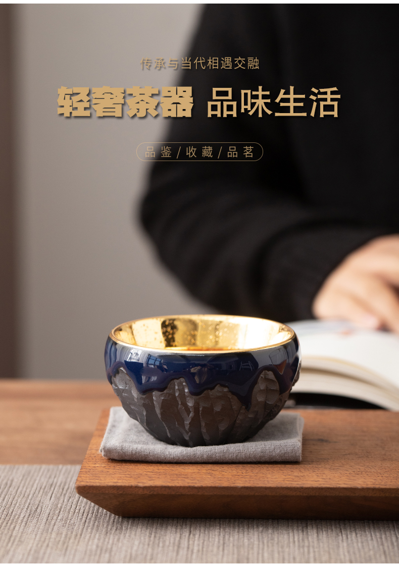 Gold win over a cup of tea master of kung fu tea cups ceramic iron tire sample tea cup high - grade tea cup cup master list