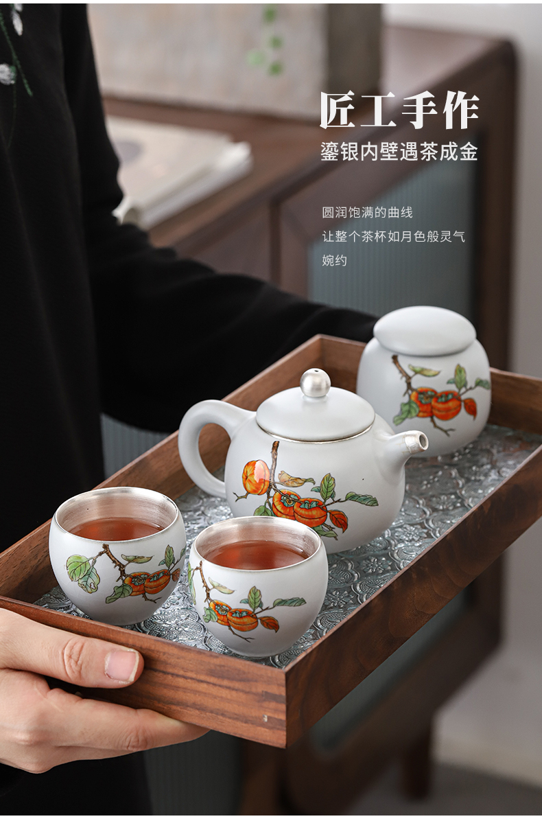 Your up coppering. As silver tea set a pot of two cups of tea can travel tea set jingdezhen ceramic teapot cup silver cup