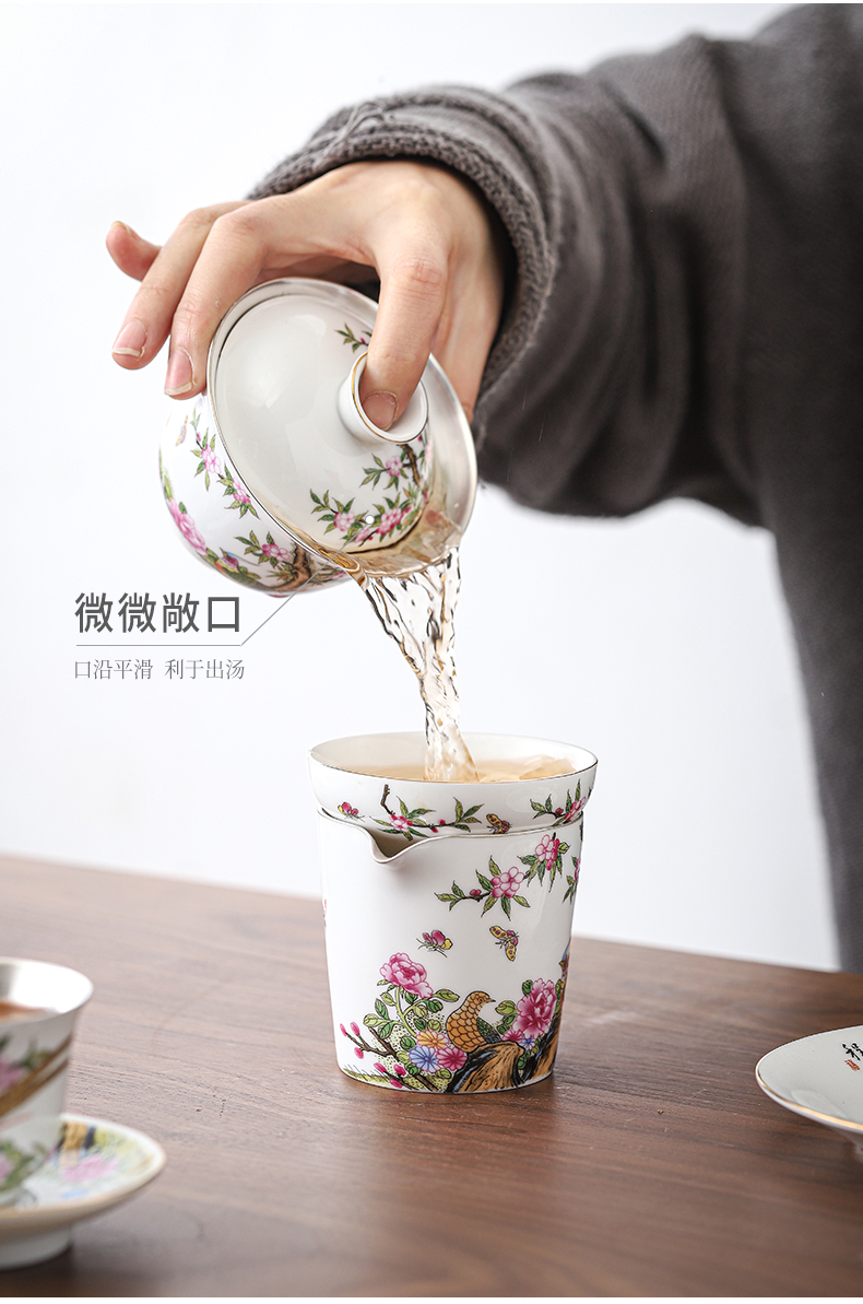 The Future tasted silver gilding kung fu tea sets jingdezhen ceramic tea set silver home office tea tureen gifts