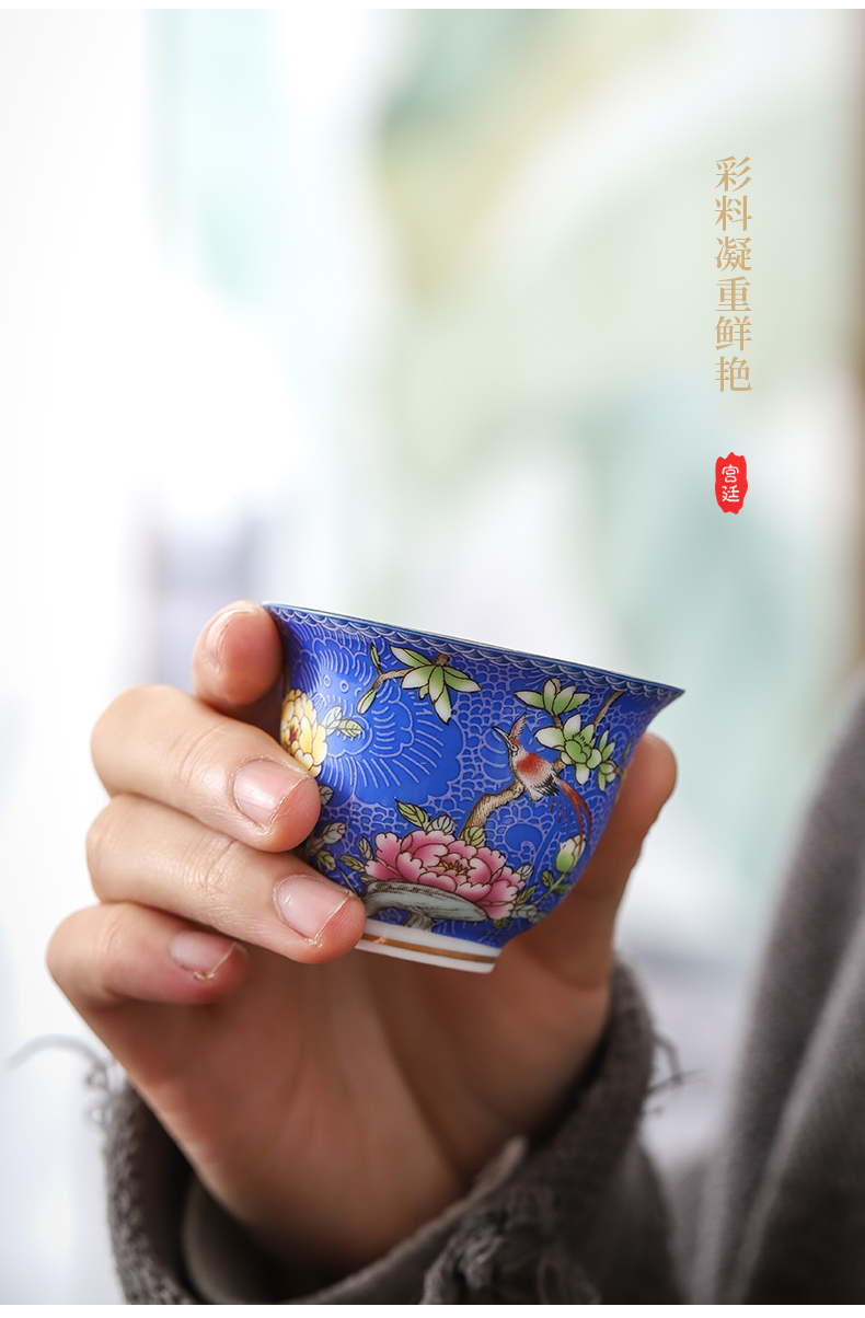 Silver colored enamel coppering. As the sample tea cup 999 sterling Silver cup of jingdezhen ceramic kung fu tea masters cup tea cups