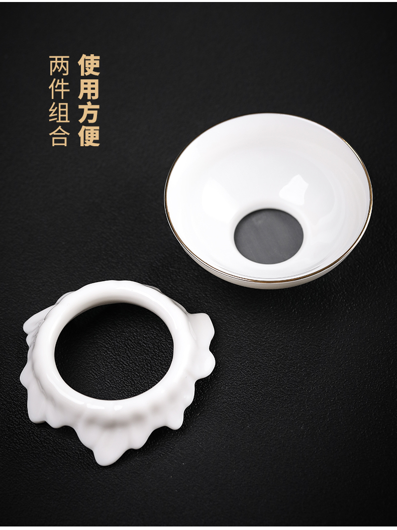 Kaolin white porcelain gift of kung fu tea set of a complete set of domestic Chinese wind contracted see colour set of ceramic tureen tea sets