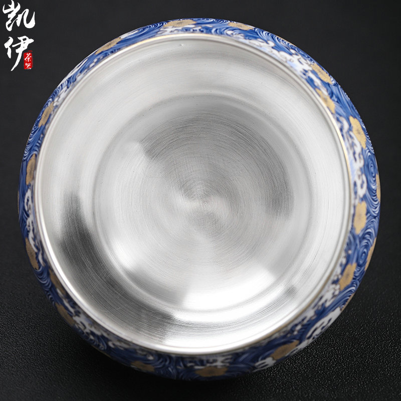 Colored enamel coppering. As silver 999 large tea wash to kung fu tea cups of hot washing cylinder jingdezhen ceramic tea set with parts