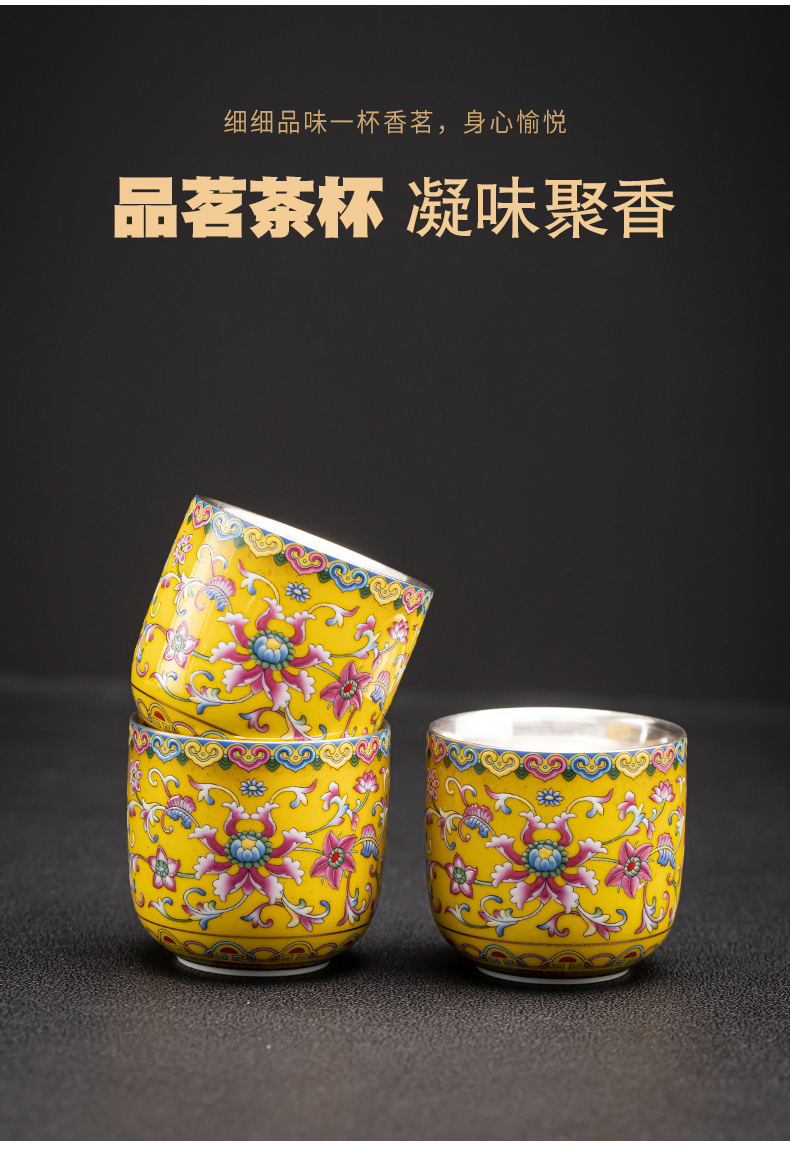 Pure color enamel trail pot coppering. As silver tea set large capacity girder silver pot of jingdezhen ceramic tea cups