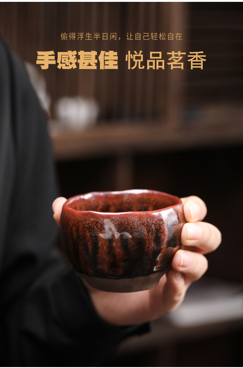 For li into pure manual pull embryo firewood compensated boring cup coarse pottery cups personal single cups of tea cup, ceramic tea set the master