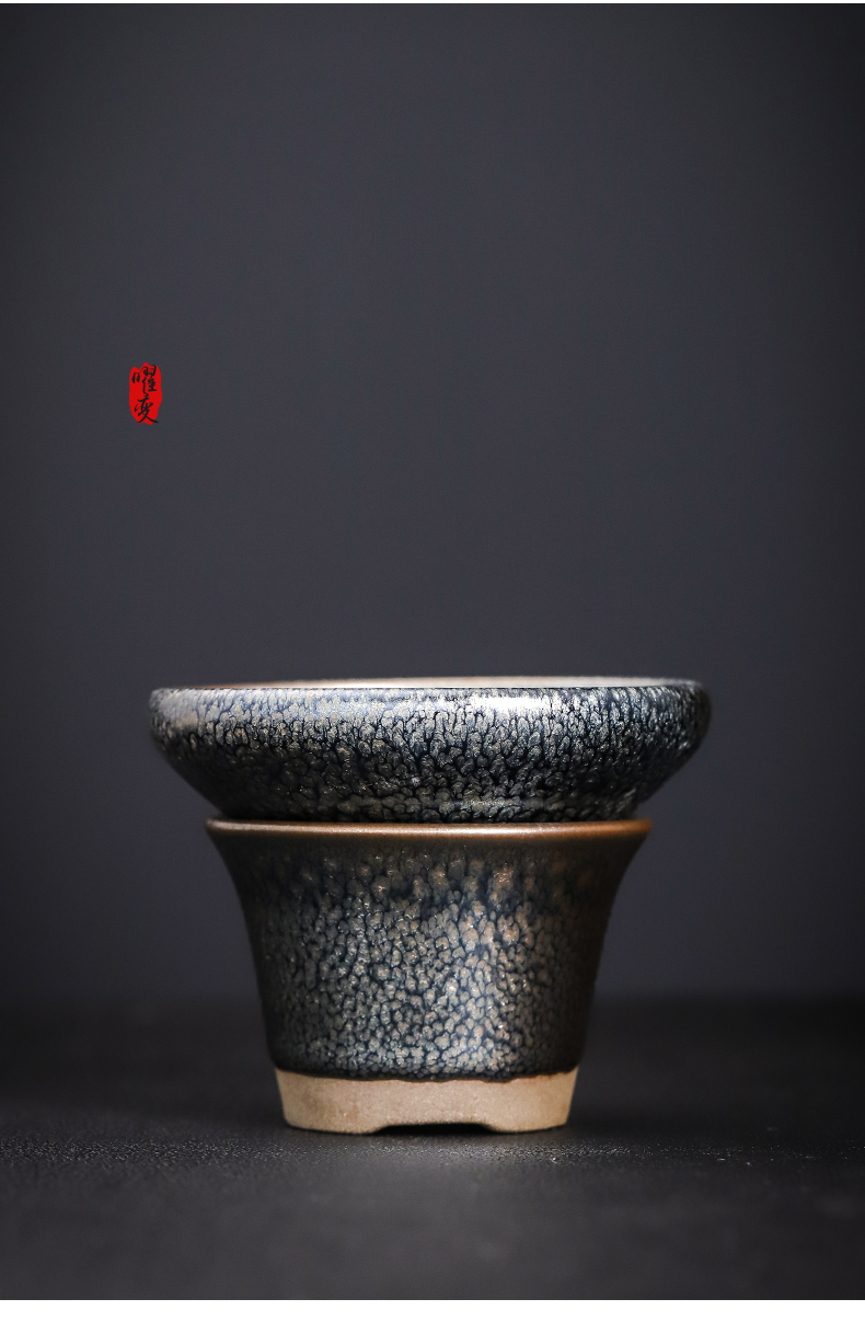 Jianyang building ceramic lamp) filter bracket set tea, tea oil, tea red glaze, accessories by hand
