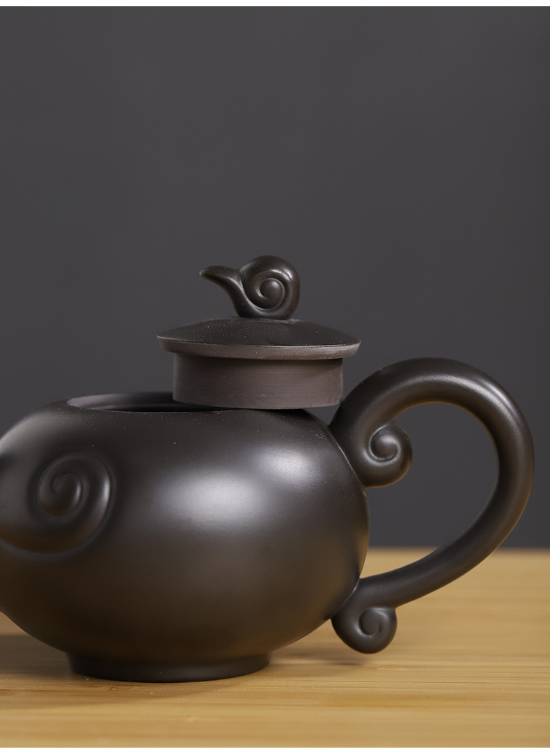 Undressed ore ceramic tea pot - kung fu tea set single pot black clay pot home side xi shi as the teapot hand grasp pot pot
