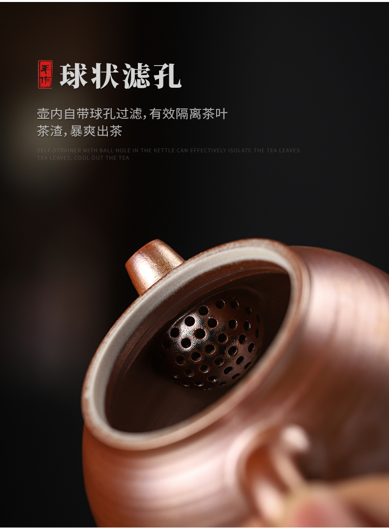 He Zhi, ferial type manual firewood teapot coarse TaoDeZhong pot of restoring ancient ways of household kung fu tea set ceramic filter single pot