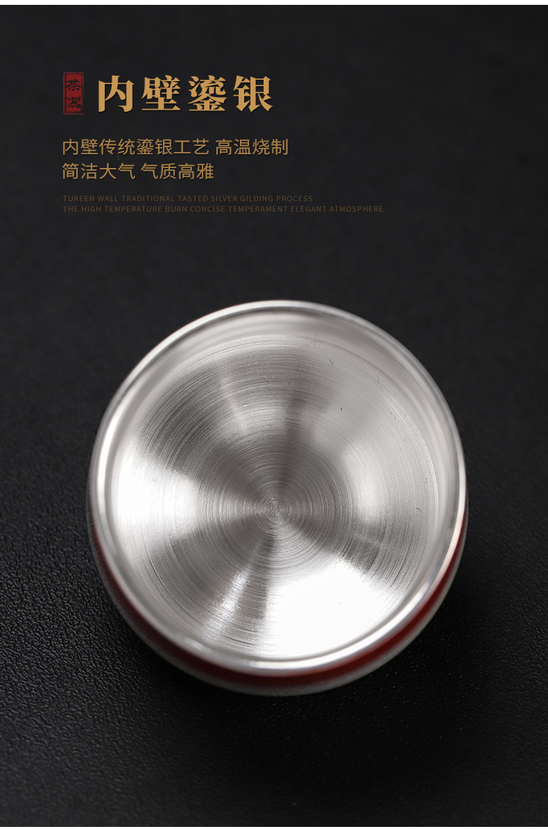 Up coppering. As 999 silver cup kung fu tea set sample tea cup individual household ceramics cup gradient master cup silver cup