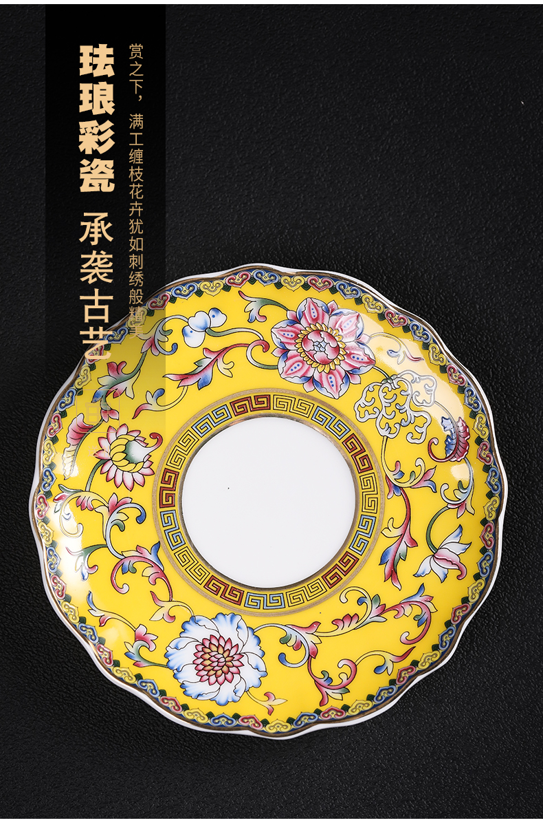 Colored enamel crown tasted silver gilding jingdezhen ceramic cup office cup personal cup silver cup large - capacity water cup