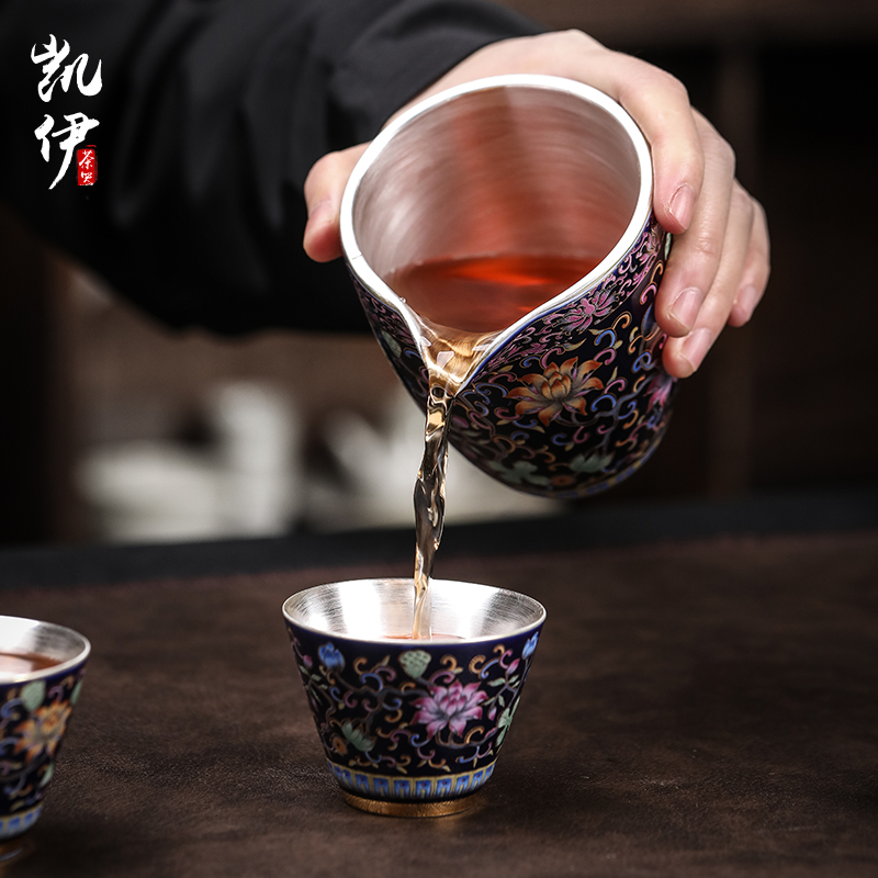 Colored enamel 999 coppering. As yinhua open prosperous kung fu tea set points accessories fair keller of tea ware jingdezhen ceramic tea sea