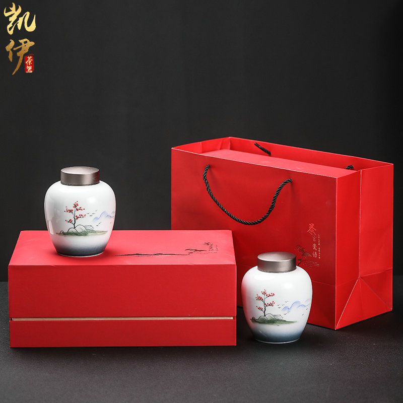 Hand - made up with caddy fixings seal pot home store receives tin cover your up cylinder tea tea box of jingdezhen ceramics