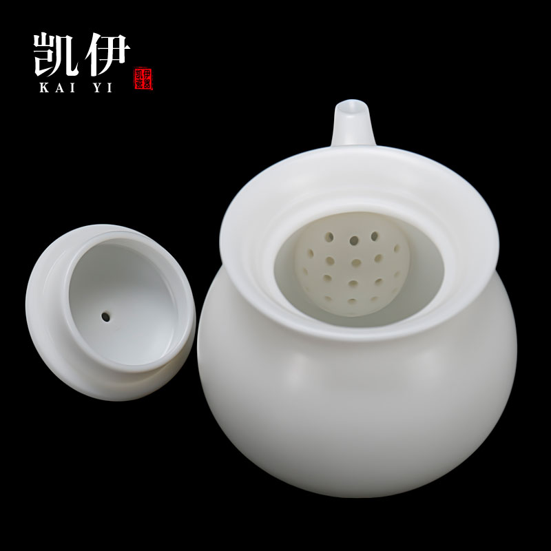 Kate dehua white porcelain teapot pure manual chicken pot of kung fu tea set single pot teapot ivory white ceramic POTS
