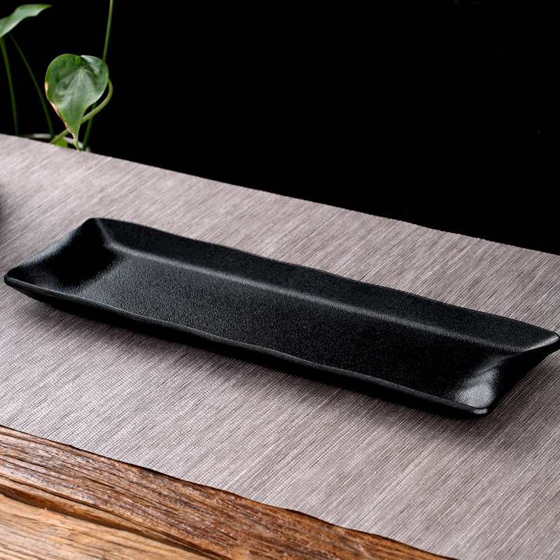 Kate sharply stone dry black pottery tea sets tea tray was Japanese water mini rectangular small household dry tea