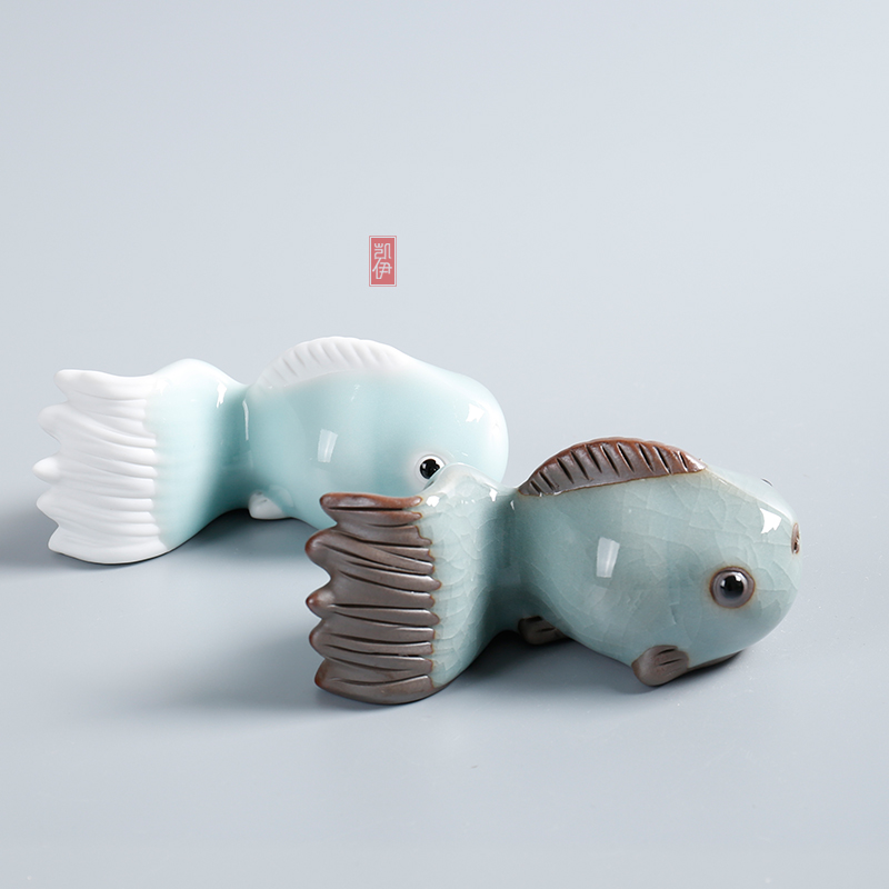 Kay elder brother up with tea pet every year more than tea pet furnishing articles celadon new fish play tea tray tea tea accessories
