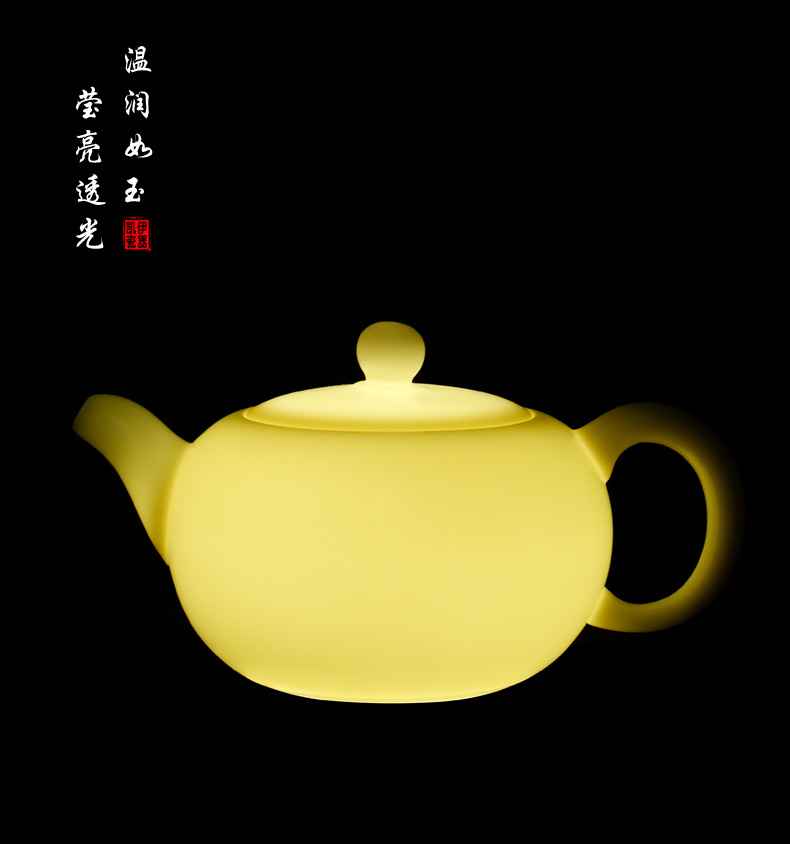 Kate dehua white porcelain craft teapot fu tea pot of kung fu tea set single pot teapot ivory white ceramic household