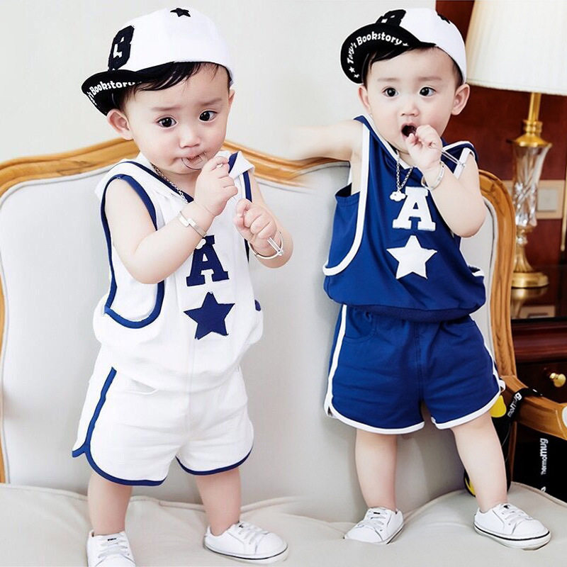 Boy baby summer clothes boy suit children handsome children sports 1-3 summer fashion western style clothes Korean version 6 years old