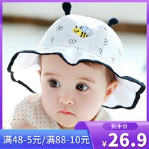 Baby hat spring and autumn thin model 0-3 months male and female baby sunscreen fisherman hat newborn baby child sun hat