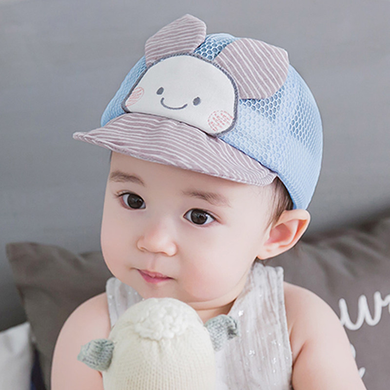 Baby hat Summer thin children sunscreen hat sunhat male and female baby sun-shading duck tongue cap mesh cool hat summer