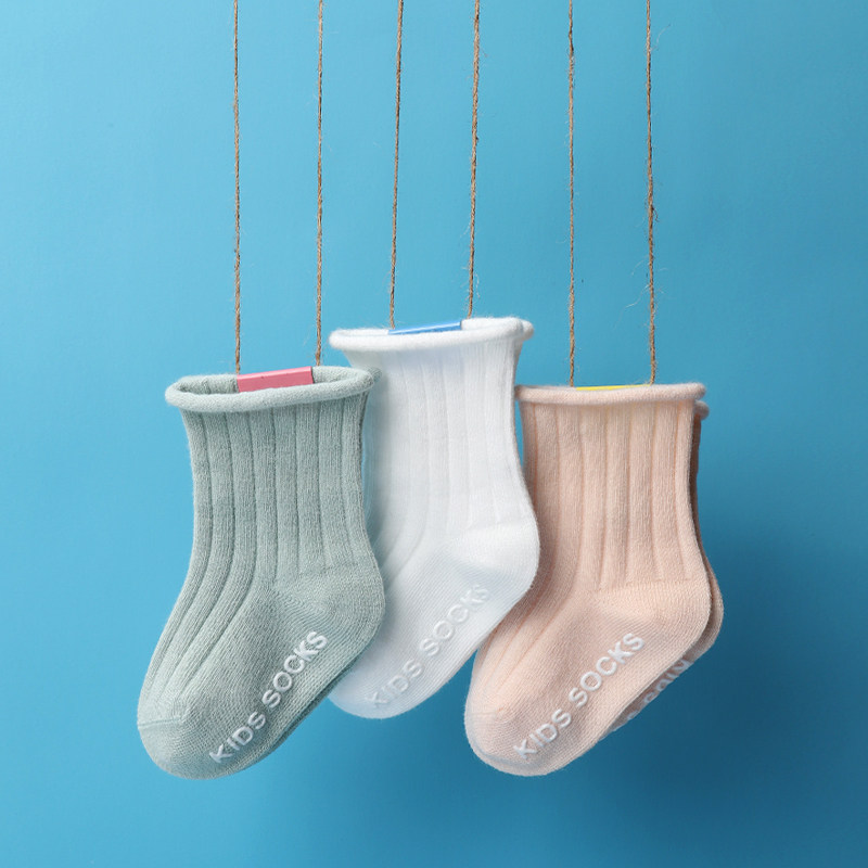 Baby socks fall winter 12 months newborn baby pure cotton socks baby midbarrel socks boy girl winter warm