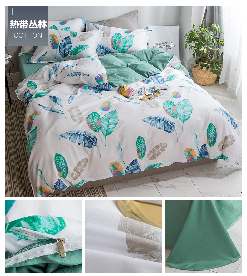 Nam cực cotton bốn mảnh tấm bông quilt cover sinh viên duy nhất ba mảnh đôi 4 bộ bộ đồ giường