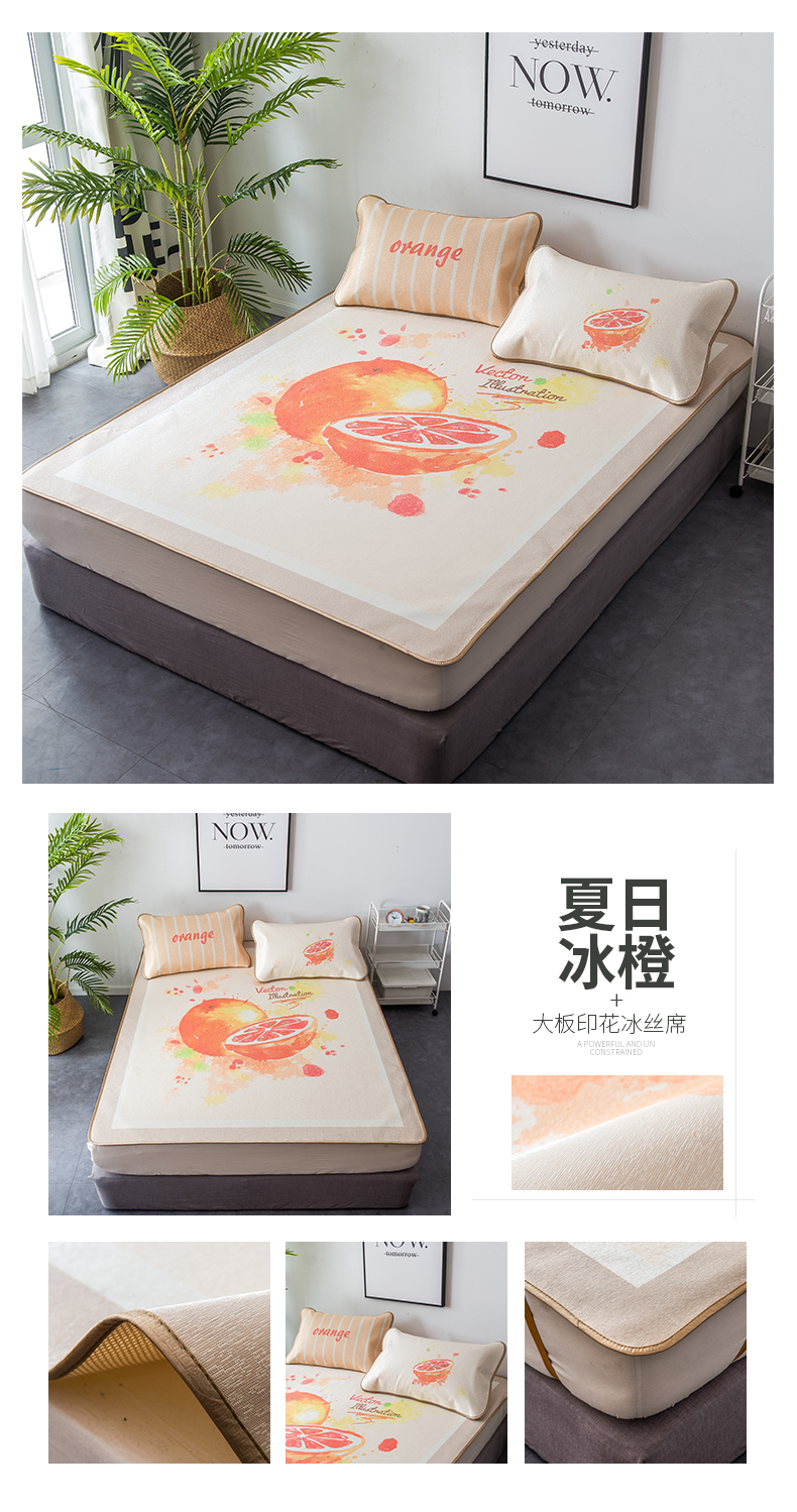 Nam Cực vào mùa hè băng lụa ba mảnh mat 1.8m chỗ ngồi ghế máy lạnh Thảm Single Double Student 1,5 Ruanxi - Thảm mùa hè chiếu tre
