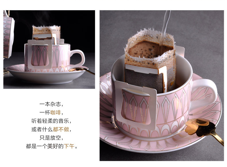Bo Jiayi Châu Âu gốm cốc cà phê đặt cup đơn giản sáng tạo xương trung quốc cốc cà phê món ăn spoon với kệ