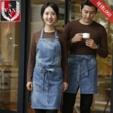 Модный кофейный джинсовый фартук подходит для мужчин и женщин для отдыха, в корейском стиле