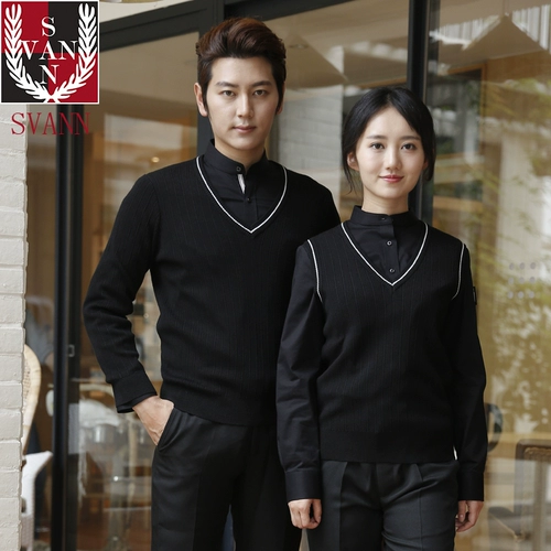 Свитер, удерживающий тепло лонгслив, шерстяная кофейная трикотажная униформа, увеличенная толщина