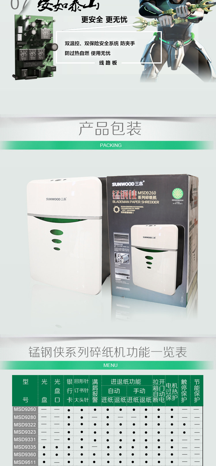 三木锰钢侠碎纸机MSD9260 静音5级保密颗粒粉碎机 三木锰钢侠碎纸机MSD9260 静音5级保密颗粒粉碎机