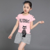 3 cô gái mùa hè ăn mặc 2020 mới 5 Short Sleeve Set 7 cô gái 8 Trường trung học cho trẻ em thể thao Quần áo 10.912 tuổi học sinh tiểu học. 